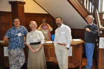 The Team - Martin, Eileen, Jane. Colin and Tom. Tilly's still working in the garden. Our other Martin behind the camera