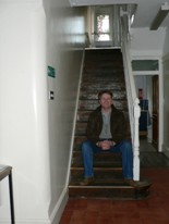 0177 - Andrew Canning in the Crush Hall (still called that) on the stairs to the toilets (Big Brown and Little Blue)